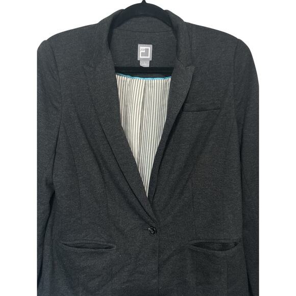 JCP Dark Gray Blazer Large EUC One Button Workwear Career Classic Style - Picture 2 of 5